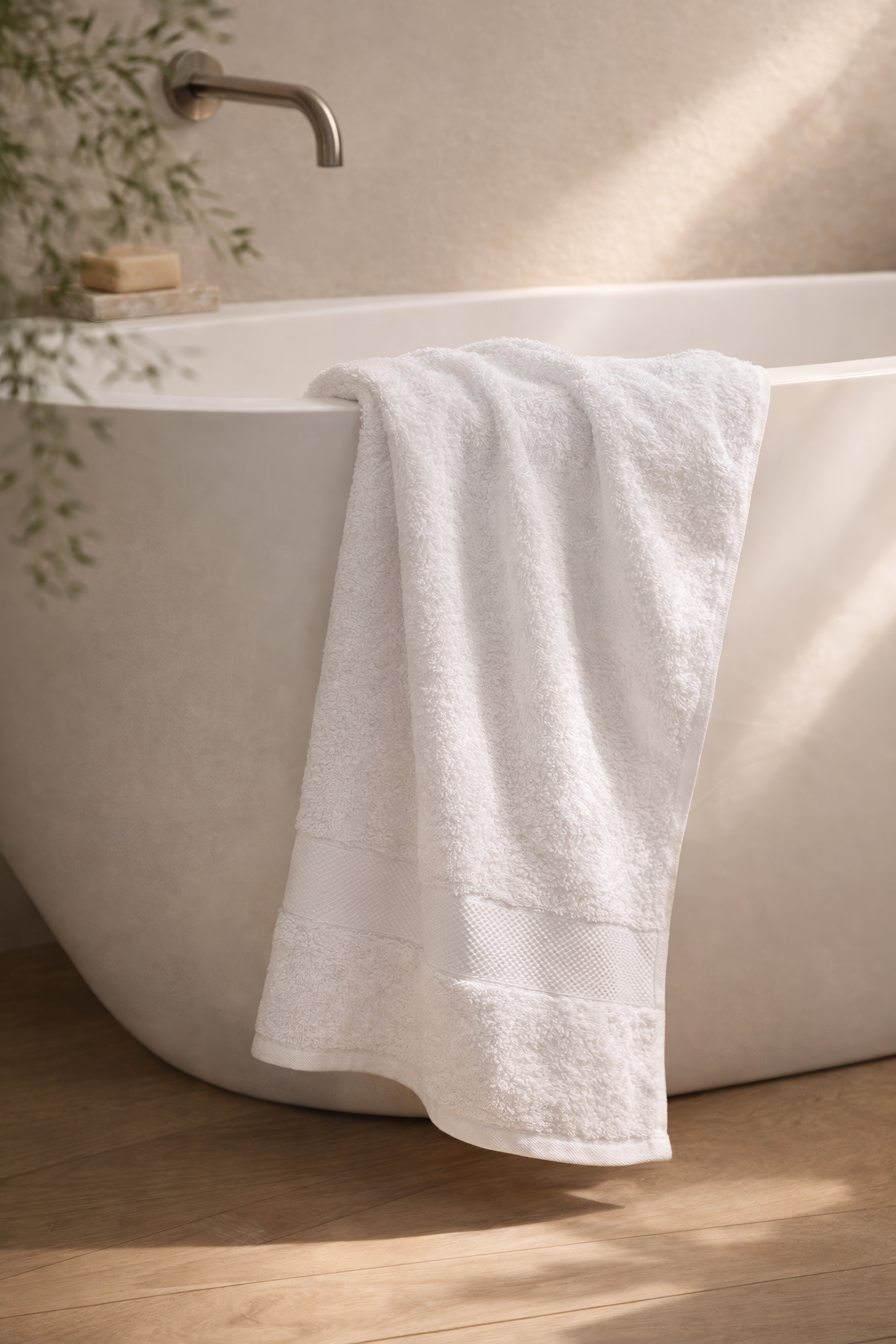 Egyptian Cotton Bath Towel 70 x 140 cm, 650 GSM, Soft, Highly Absorbent, Hotel Quality, White