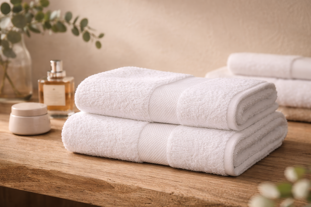 Egyptian Cotton Bath Towel 70 x 140 cm, 650 GSM, Soft, Highly Absorbent, Hotel Quality, White