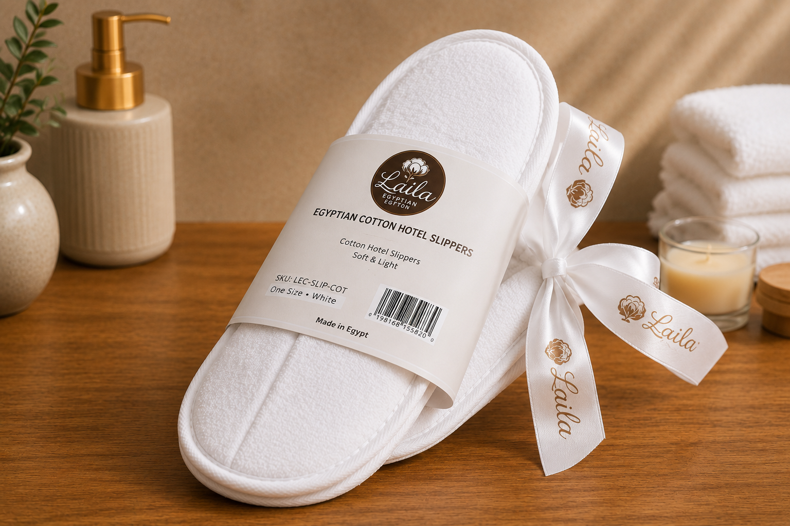 Cotton Hotel Slippers, Soft Lightweight Spa Slippers
