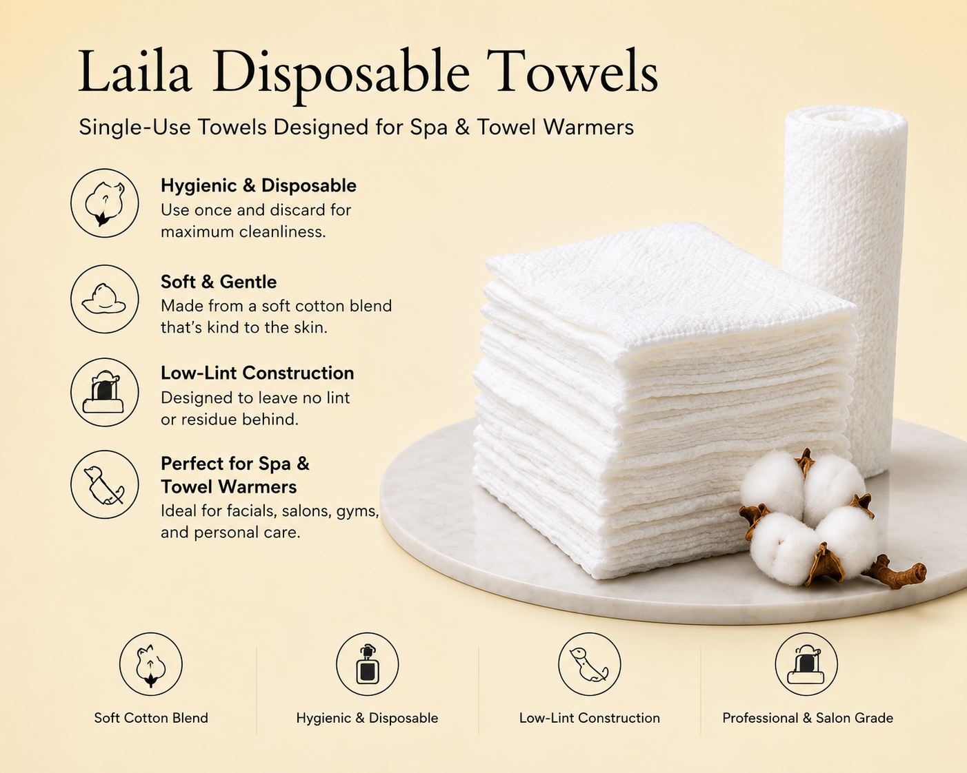 Laila Disposable Facial Towels (30 ct)